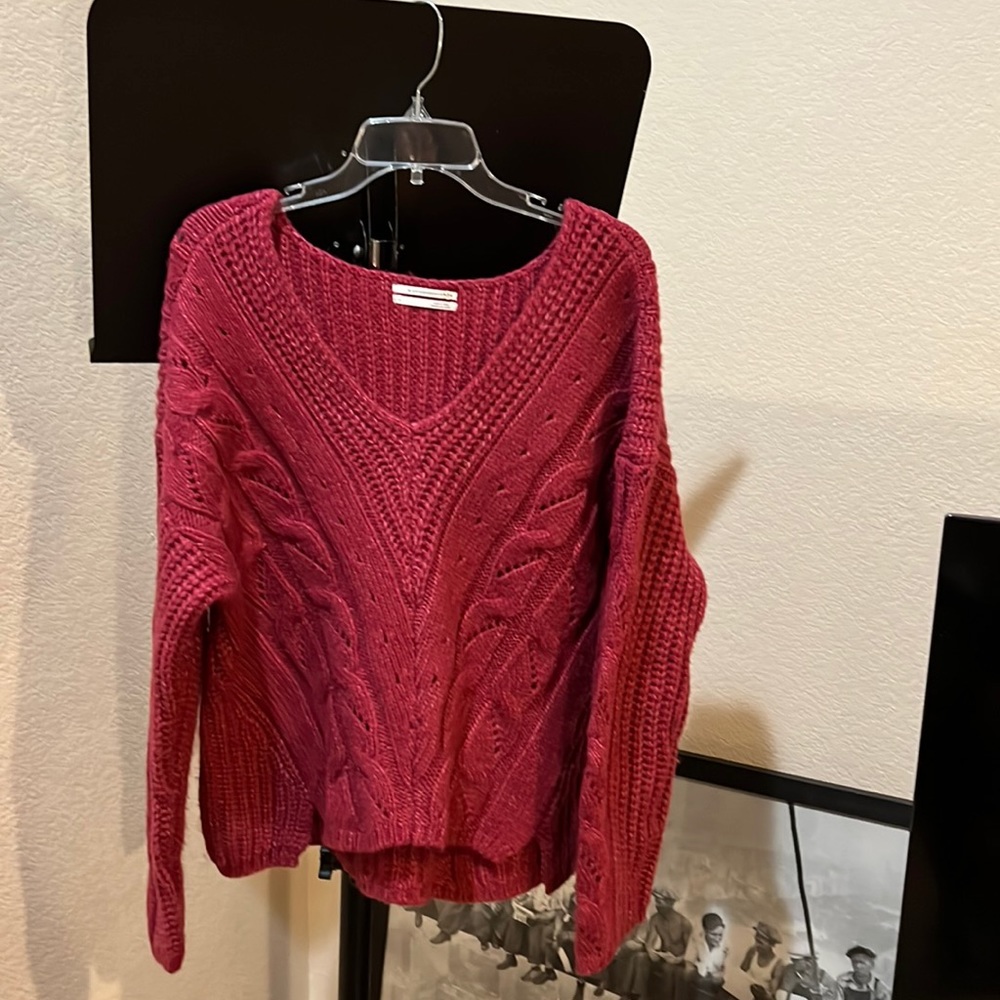 Anthropologie alpaca acrylic blend cable chunky sweater in women’s size large